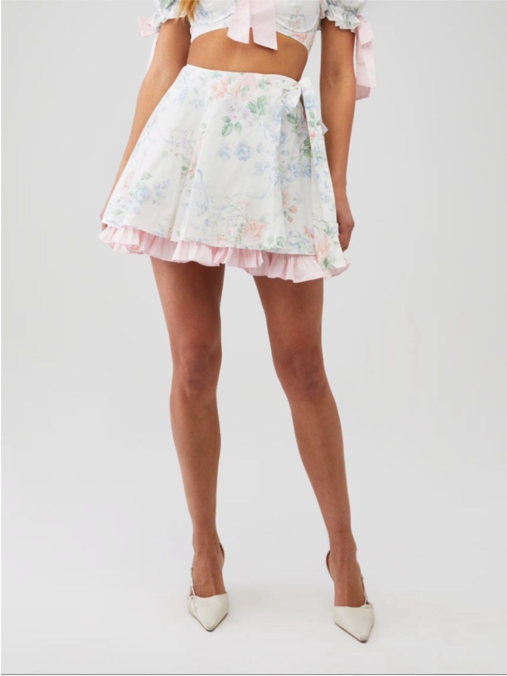 SELKIE Women's Poet Floral Cottage Core Bridgerton Style Mini Skirt Size Small
